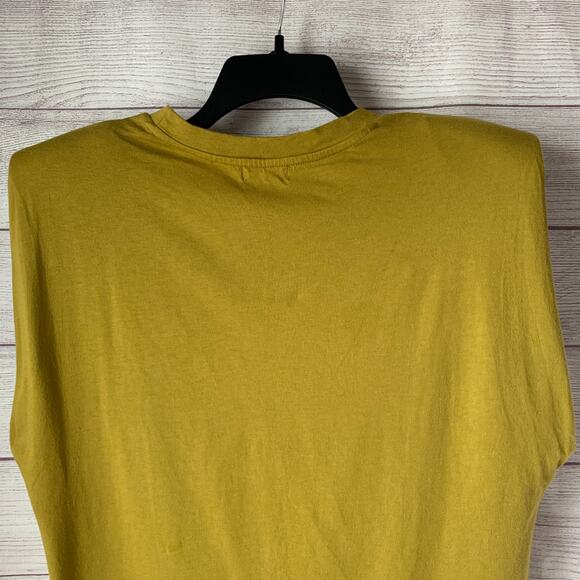 Good American Strong Shoulder Pad Sleeveless Shirt Pea Green Size 3 or Large - Picture 5 of 13